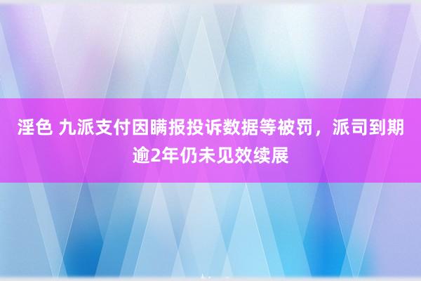 淫色 九派支付因瞒报投诉数据等被罚，派司到期逾2年仍未见效续展