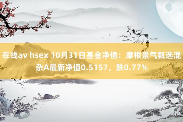 在线av hsex 10月31日基金净值：摩根景气甄选混杂A最新净值0.5157，跌0.77%