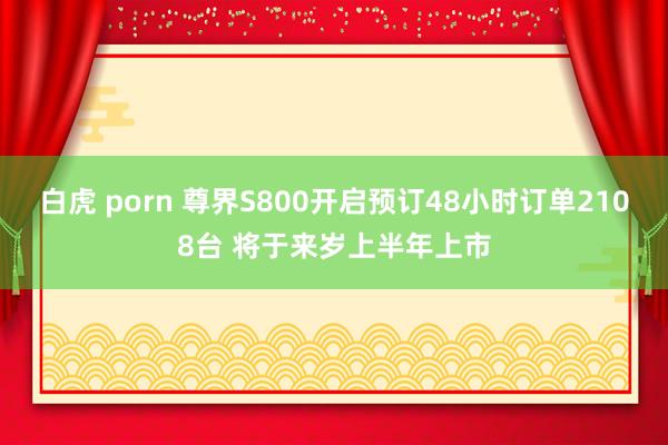 白虎 porn 尊界S800开启预订48小时订单2108台 将于来岁上半年上市