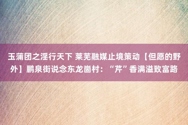 玉蒲团之淫行天下 莱芜融媒止境策动【但愿的野外】鹏泉街说念东龙崮村：“芹”香满溢致富路