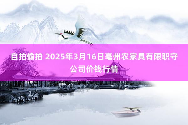 自拍偷拍 2025年3月16日亳州农家具有限职守公司价钱行情