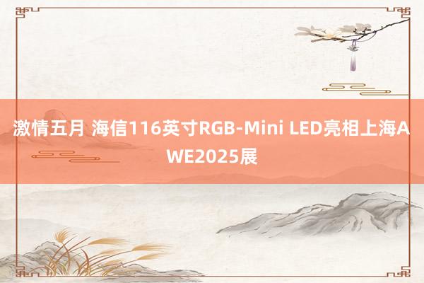 激情五月 海信116英寸RGB-Mini LED亮相上海AWE2025展