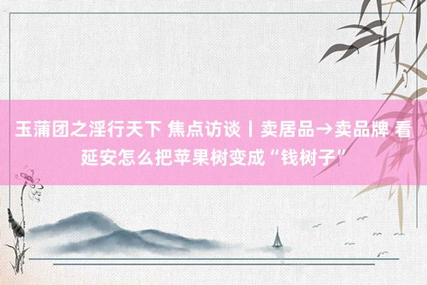 玉蒲团之淫行天下 焦点访谈丨卖居品→卖品牌 看延安怎么把苹果树变成“钱树子”