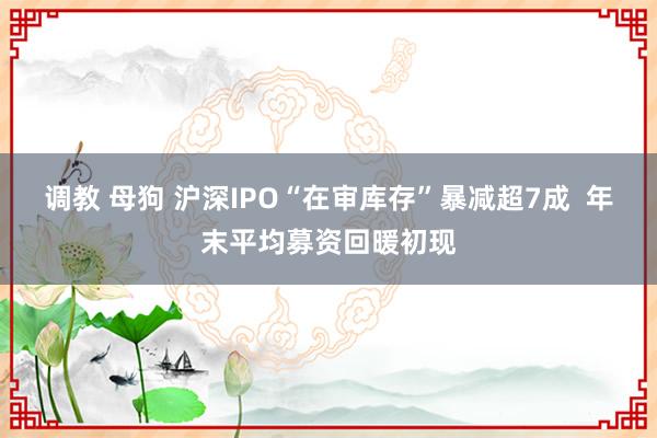 调教 母狗 沪深IPO“在审库存”暴减超7成  年末平均募资回暖初现