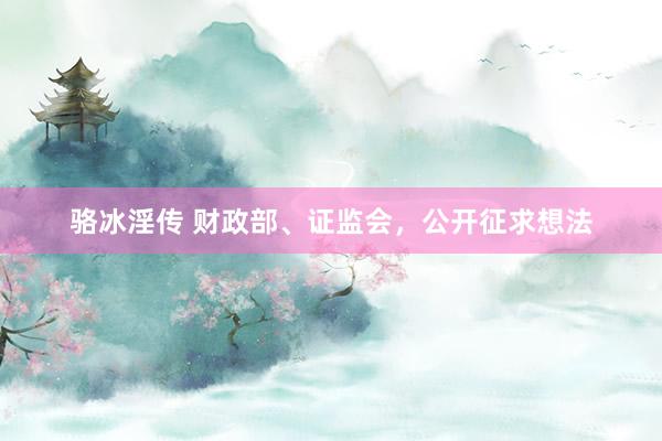 骆冰淫传 财政部、证监会，公开征求想法