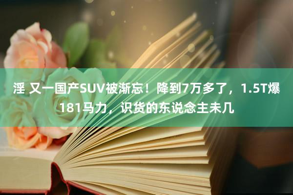 淫 又一国产SUV被渐忘！降到7万多了，1.5T爆181马力，识货的东说念主未几