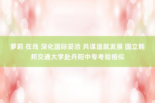 萝莉 在线 深化国际妥洽 共谋造就发展 国立韩邦交通大学赴丹阳中专考验相似