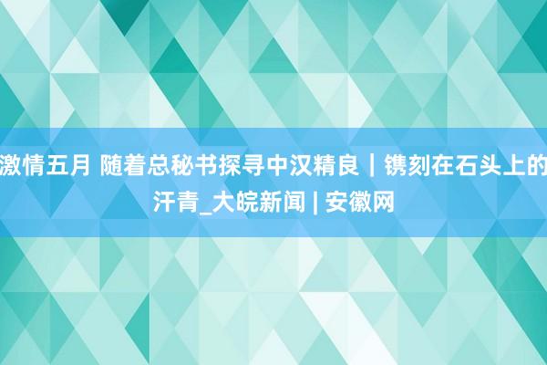 激情五月 随着总秘书探寻中汉精良｜镌刻在石头上的汗青_大皖新闻 | 安徽网