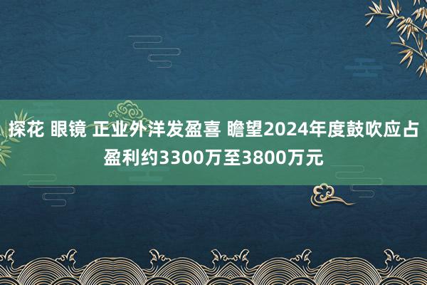 探花 眼镜 正业外洋发盈喜 瞻望2024年度鼓吹应占盈利约3300万至3800万元